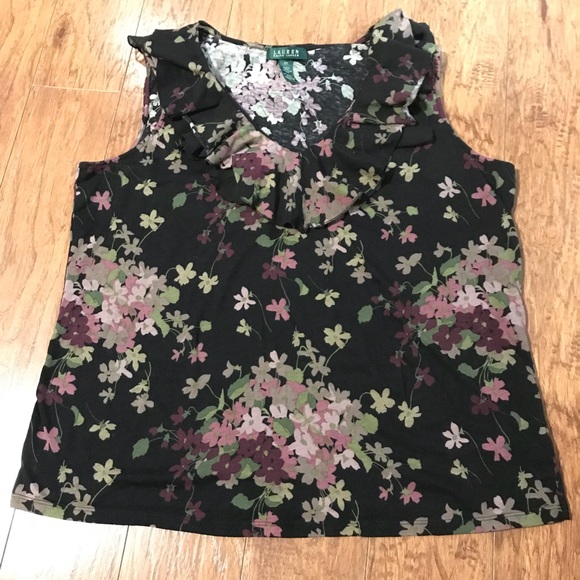 Lauren Ralph Lauren Tops - Ralph Lauren Floral Ruffle Tank